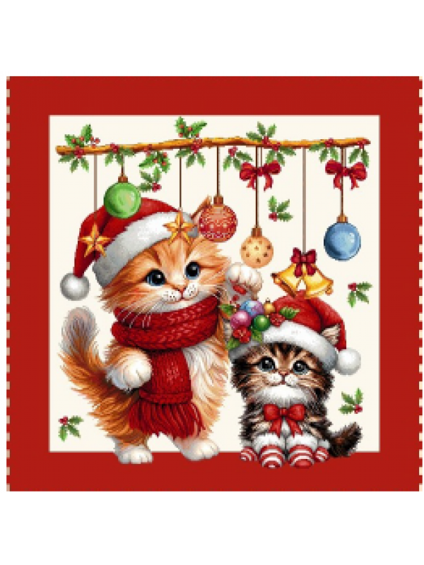 Коледна калъфка - Коледни котета - № 358 Коледна калъфка - Коледни котета - № 358
